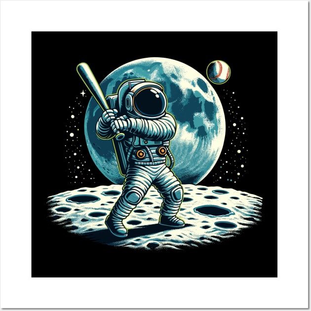 Baseball Novelty Astronaut Funny Baseball Wall Art by KsuAnn